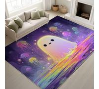 Générique Durable Tapis Style Gaming/G essin animé Douces Tapiss Néon Psychédélique Ne Perd Pas Ses Poils Fantôme et méduse Ambiance Arcade rétro Tapis 50 x 80 cm Couloir Entrée