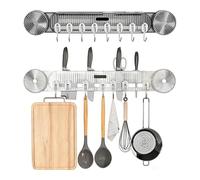 Générique Durable Wall Mounted Inline Vacuum Hooks, Large Curved Hooks, No-Drill Hook Strong Adhesive Knife Holder, for Kitchen Knife Rack Heavy Duty, Removable and Reusable (Clear Gray+Clear White)