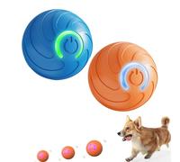 Générique Duraspin Dog Ball, Dura Spin Ball for Large Dogs, Dog Toy Balls That Moves on Its Own, Interactive Automatic Rolling with Lights for Large & Medium (Orange+Blue*B)