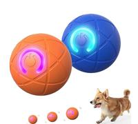 Générique Duraspin Dog Ball, Dura Spin Ball for Large Dogs, Dog Toy Balls That Moves on Its Own, Interactive Automatic Rolling with Lights for Large & Medium (Orange+Blue*A)