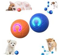 Générique Duraspin Dog Ball, Dura Spin Ball for Large Dogs, Smart Jumping Balls Dog Toy, Dogballs That Moves on Its Own, with Automatic Obstacle Avoidance LED Lights for Aggressive Chewers (2pcs)