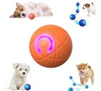 Générique Duraspin Dog Ball, Dura Spin Ball for Large Dogs, Smart Jumping Balls Dog Toy, Dogballs That Moves on Its Own, with Automatic Obstacle Avoidance LED Lights for Aggressive Chewers (Orange)