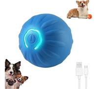 Générique Duraspins Self-Moving Dog Ball - Automatic Rolling & Jumping Toy w/LED Lights, Smart Obstacle Avoidance - USB Rechargeable for Large & Medium Dogs (Blue)