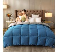 Générique Duvet 4 Seasons, Goose Down, Ultra Soft, Lightweight, Machine Washable Comforter for Winter and Summer, Double Size 180x220 cm, 4 kg
