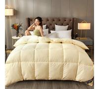 Générique Duvet 4 Seasons, Goose Down, Ultra Soft, Lightweight, Machine Washable Comforter for Winter and Summer, Double Size 180x220 cm, 4 kg