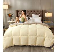 Générique Duvet 4 Seasons, Goose Down, Ultra Soft, Lightweight, Machine Washable Comforter for Winter and Summer, Double Size 180x220 cm, 4 kg
