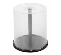 Générique DVD Cake Box - Clear Empty DVD Storage Box, Disc Organizer Bucket With Black Spindle, 100 Disc Capacity Media Holder Case, Stackable Container, Portable Storage Unit | For Archiving Use
