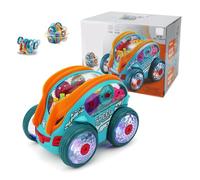Générique Dynamic Gear-Powered Car with LED Lights, Bump and Go Toy Cars with Colorful Moving Gears, Stunts Somersaults Car, Transparent Luminous Toy Car Suitable for Children Aged 1-3 (1 pcs)