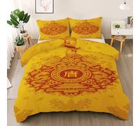 Générique Dynastie Tang Housse de Couette 160x200 avec 2 Taies d'oreiller 65x65 cm - Motif Dragon Nuage Bon Augure Parure de lit 160x200 - Microfibre Parure Couette avec Fermetures éclair, Rouge