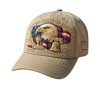 Générique Eagle & Liberty - United States 250th Anniversary Hat, Adjustable Bald Eagle Printed Patriotic Baseball Cap for Men Women (Khaki)