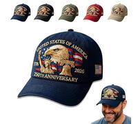 Générique Eagle - United States 250th Anniversary Hat, Adjustable Patriotic Baseball Cap with Bald Eagle,250 Anniversary USA Hat Unisex (1)