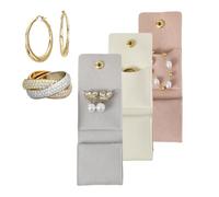 Générique Earring Holder Organizer, 3 Pieces Portable Multifunctional Necklace Bag & Small Jewelry Pouch, Practical Storage for Women and Girls, Ideal for Home, Dressing Table, Holiday, Vacation