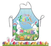 Générique Easter Aprons For Women - Polyester 72cm | Adjustable Kitchen Clothes | Bunny Egg Prints Flower Apron - For Cooking Dishwashing Garden Farm Painting Artist