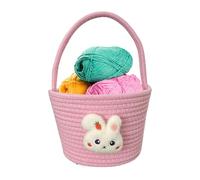 Générique Easter Baskets - 300g Cotton Rope Soft Festive Candy Storage Container | 9.06x7.09x6.3 Inches Empty Bunny Basket With Handle For , Egg Hunt Game, Candy Bag & Party Treat Container