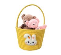 Générique Easter Baskets - 300g Cotton Rope Soft Festive Candy Storage Container | 9.06x7.09x6.3 Inches Empty Bunny Basket With Handle For , Egg Hunt Game, Candy Bag & Party Treat Container