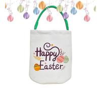 Générique Easter Bunny Basket Bags, Large Capacity Snack Container Pouch, Canvas Storage Tote, Eggs Candy Toys, Holder for Spring Party Classroom Events 9.06x14.96x0.59 inches