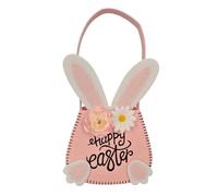 Générique Easter Bunny Basket, Small Rabbit Easter Bucket with Ears, Cute Reusable Treat Bag, Festive Party Decoration, Egg Hunt Storage, Tote, for Kids Home Celebration