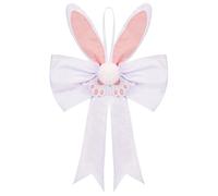Générique Easter Bunny Bows, Lighted Wreath Decor, 12cm Cute Ear Ornaments for Trees, Fabric Holiday Decoration, Home Accent with LED Lights, Indoor Outdoor Use for Wall Door Table Garden