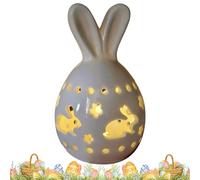 Générique Easter Bunny Decor | Ceramic Easter Rabbit Light Ornament,Tabletop Bunny Lamp,for Centerpiece Party Holiday Spring Mantle Fireplace Office Home Windowsill