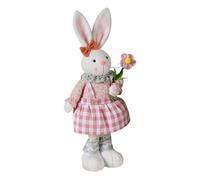 Générique Easter Bunny Decorations - Chieve The Perfect Height, Retractable Legs Stuffed Bunny, Handmade Doll for Spring | Party Favor, Photo Props, Flower and Carrot Holder, Holiday Home Decor