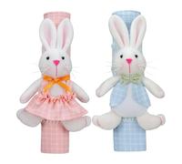 Générique Easter Bunny Fridge Handle Covers - 2-Pack Soft Protective Pull Covers, Home Appliance | for Kitchen Apartment Office Refrigerator Dishwasher Microwave Winter Fun Safety Decor