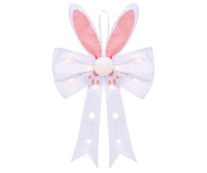 Générique Easter Bunny Lighted Bows, Spring Holiday Decoration Accent, LED Light Design, Wreath Bow, Soft Fabric Craft Detailing, Seasonal Decor Category, Home Door Wall, Tree Garden Celebration Use