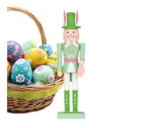Générique Easter Bunny Nutcracker Figures - Wooden Rabbit Soldier Statue | Pastel Spring Home Decor for Holiday Mantel & Tabletop, Decorative Gift for Easter Basket, 12-inch
