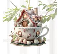 Générique Easter Car Rearview Ornaments - Acrylic Decorative Pendants | 2D Flat Hangable Easter Tree Decorations, Green Lightweight 15g Accessories for Bowl Shrimps Lizard Décor