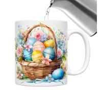Générique Easter Ceramic Mugs,3.74x3.15 Inches Funny 350ml Colorful Drinking Holiday Tea Mugs | Bunny Egg Design, Comfortable Grip Tea Cup For Hot Cocoa Coffee Milk