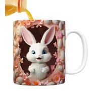 Générique Easter Ceramic Mugs,3.74x3.15 Inches Funny 350ml Colorful Drinking Holiday Tea Mugs | Bunny Egg Design, Comfortable Grip Tea Cup For Hot Cocoa Coffee Milk