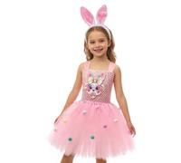 Générique Easter Costume - Cotton Blend Dress, Adjustable Fit | Bunny Outfit For Girls For Party Outdoor Role-Play Photography Stage Performance Birthday Christmas Celebration
