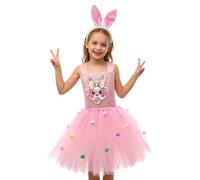 Générique Easter Costume - Cotton Blend Dress, Adjustable Fit | Bunny Outfit For Girls For Party Outdoor Role-Play Photography Stage Performance Birthday Christmas Celebration
