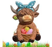 Générique Easter Cow Statues - Resin Rustic Animal Statue Decoration | Cute Cow Sculptures for Spring Kitchen Living Room Entrance Desk Shelf Tiered Tray