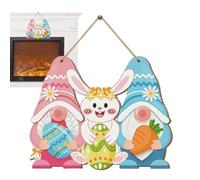 Générique Easter Door Hanger, Wooden Bunny Welcome Sign, 0.79x8.86inches Seasonal Spring Decoration for Home, Staircase, Mantel, and Dining Table, Festive Holiday Entryway Decor