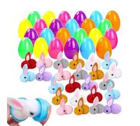 Générique Easter Eggs with Toys Inside - 24 Pieces | Mini Plush Animals with Surprise Functions, Basket Stuffers for Holiday Parties, Birthday Themed Events School Activities