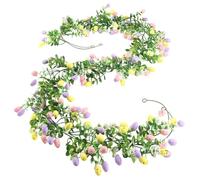 Générique Easter Garland, 6.9 Ft Artificial Easter Egg Spring Garland for Mantle Home Stairs Decorations
