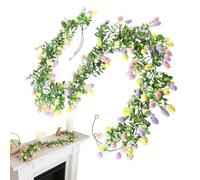 Générique Easter Garland - Easter Garland Decor 2pcs 6.9ft | Spring Ornaments, Artificial Egg Spring Ornaments Hanging Garlland for Wall, Fireplace, Mantel, Stairs, Window Party & Home Decoration