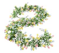 Générique Easter Garland - Easter Garland Decor 2pcs 6.9ft | Spring Ornaments, Artificial Egg Spring Ornaments Hanging Garlland for Wall, Fireplace, Mantel, Stairs, Window Party & Home Decoration