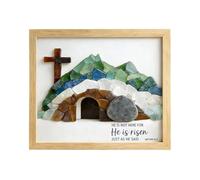 Générique Easter Ornaments | Retro Rustic Table Centerpieces | Religious Picture Frames for Desk | for Indoor Home Bedroom Bookshelf Windowsill Office Dorm Church Holiday Party