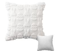 Générique Easter Pillow Covers, 45x45cm Rabbit Egg Pattern Throw Pillowcase, Soft Decorative Cushion Covers for Couch Sofa Home Living Room Bedroom, Holiday Farmhouse Indoor Accent Decor