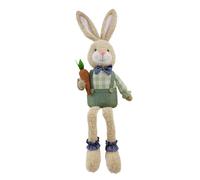 Générique Easter Plush Bunny Ornament | Plush & PP Cotton, Long Legs, 11.8in Height | Checkered Country Style Rabbit Doll | Spring Home Decor, Easter & Birthday Gift