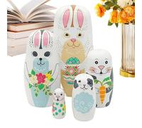 Générique Easter Rabbit Dolls, Wooden Nesting Toy Set, Educational Stack Play Bunny Figures for Learning, Smooth Safe Finish, Toy Decor, Spring Birthday Bedroom Living Room Playroom