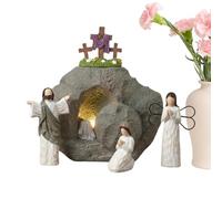 Générique Easter Scene - Religious Christian Decor Sign, Easter Tomb Display for Shelf Spring Office Mantle Christian Home Church