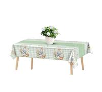 Générique Easter Tablecloth - PE Material Waterproof Cover | Rabbit Egg Floral Decor, Rectangle Holiday Table Cover for Kitchen Dining, Restaurant Picnic, Dorm Apartment and Party Decorations