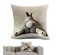 Générique Easter Throw Pillow Covers - Short Plush 45x45cm | Festive Rabbit Removable Cushion Case, 2D Flat Printed Pillow Case | Sofa Bedroom Living Room Home Indoor Holiday Seasonal Decor Use