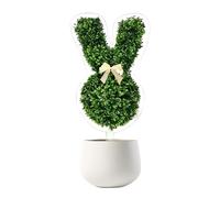Générique Easter Topiary - 7.87x15.35 inches Spring 2D Acrylic Artificial Green | Spring Bunny Shaped Yard Signs | for Holiday Party Indoor Home Living Room Bedroom Entryway Porch