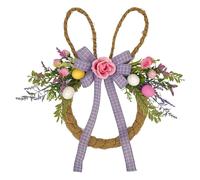 Générique Easter Wreath - Spring Bunny Decoration | Festive Floral Door Wreath with Seasonal Accents for Front Door Display, Decorative Hanging Ornament for Indoor Wall Window Fireplace