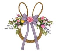 Générique Easter Wreaths for Front Door Spring Holiday Bunny Decoration Wreaths for Window Fireplace Wall Outdoor Indoor Outside Garden Artificial Floral
