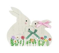 Générique Easters Bunny Table Wooden Signs, Set of 3 Tabletop Rabbit Decor, Festive Bunny Shape Decorations, Adorable Wooden Ornaments for Easter Party, Spring Home Display (Multicolor)