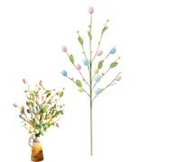 Générique Eater Egg -Easter Egg Branch -56 Cm 38 G | Foam Eğg.Artificial Spring Foam with Leaves - Holiday Party Decoration for Door, Window, Birthday, Indoor Gardening, Thanksgiving and Office Us
